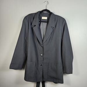 Vintage Pendleton Sophisticates Blazer Womens Sz 16 Black Jacket‎ Made in USA